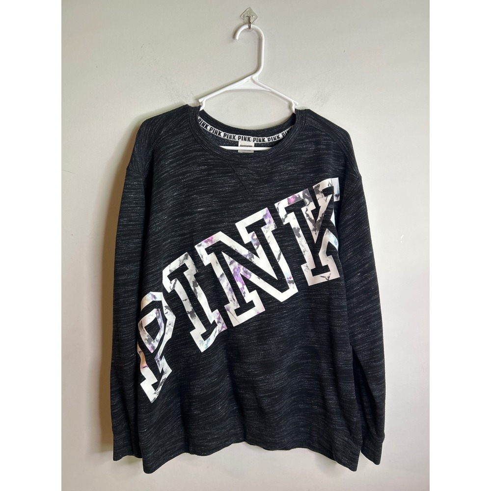 PINK Victoria's Secret Black Sweatshirt Women Large